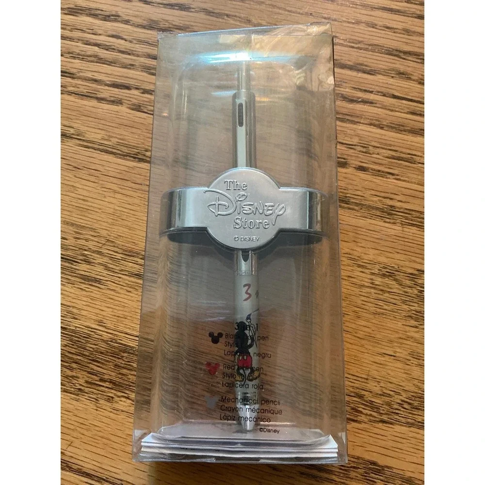 Disney Store 3-in-1 Multi-Function Pen Mechanical Pencil Mickey Mouse Silver New
